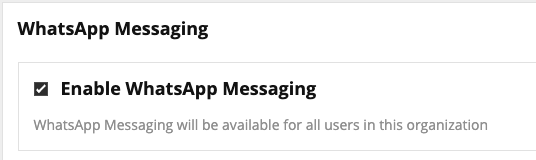 Enable whatsapp messaging screen