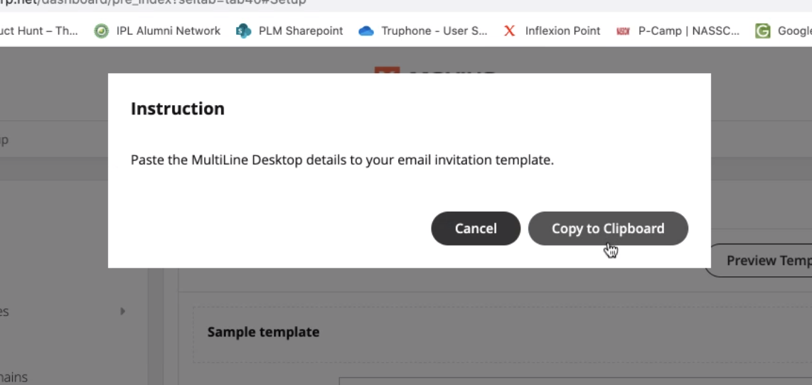 "Copy to clipboard" pop-up option