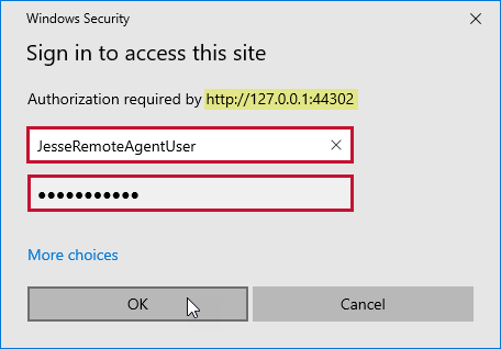 Database Mapper Windows Security prompt