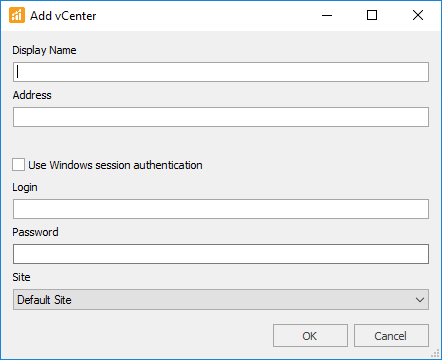 Add vCenter window from SQL Sentry