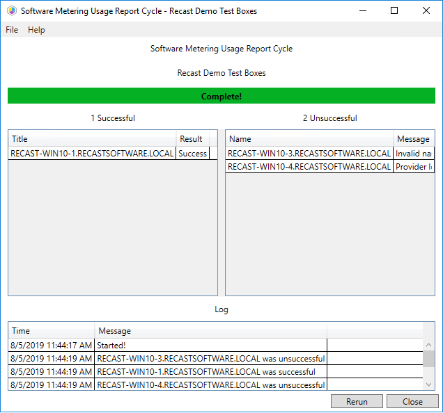 Software Metering Usage Report Cycle ScreenShot