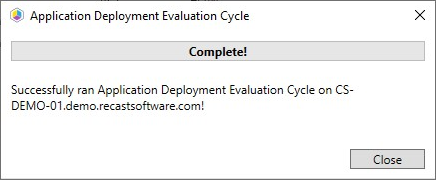 Application Deployment Evaluation Cycle ScreenShot