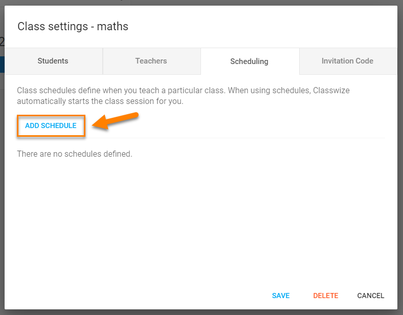 Scheduling Classes | Classwize Help Center