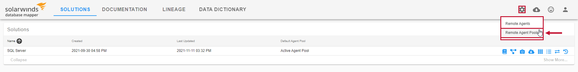 Database Mapper Remote Agent Pool Settings