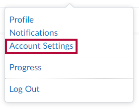 IIdentifies Account Settings Option 