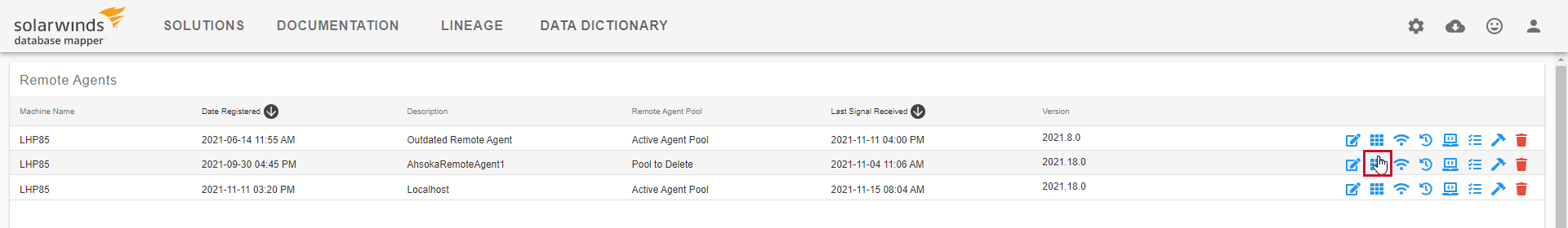 Database Mapper Web Portal Change pool assignment