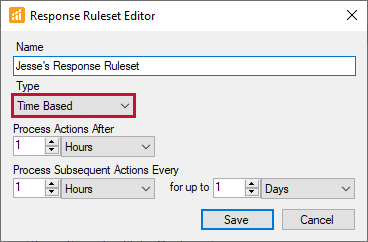 Response Ruleset Editor Time Based