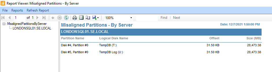 Misaligned Partitions By Server