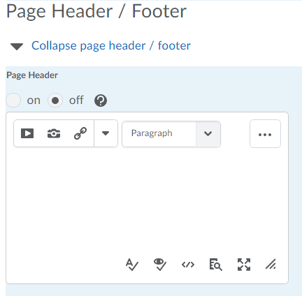 Shows the Page Header and Footer property