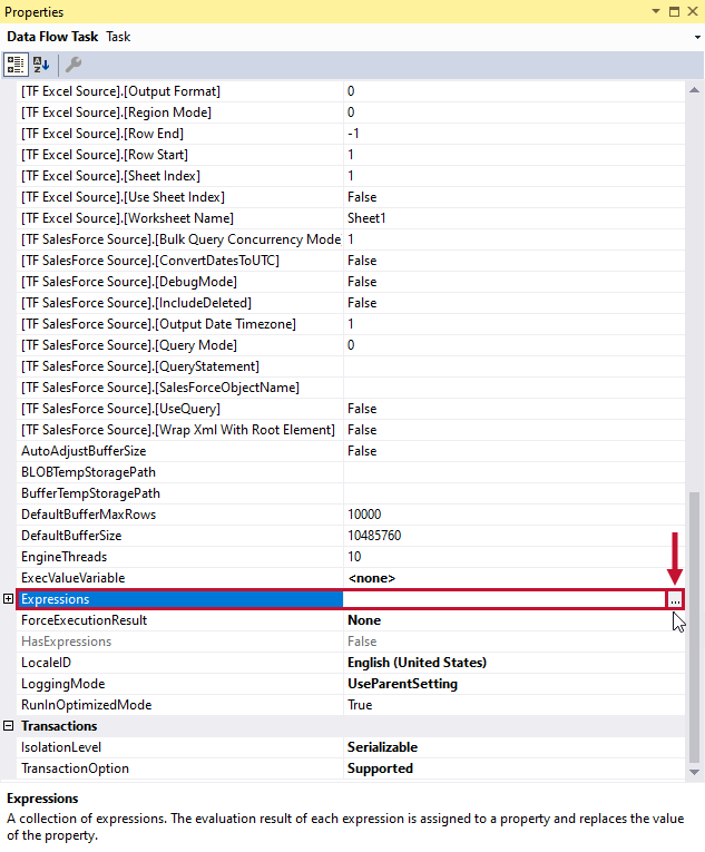 Task Factory Data Flow Task Properties Expressions