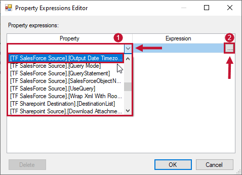 Task Factory Property Expressions Editor TF SalesForce Source Expression example