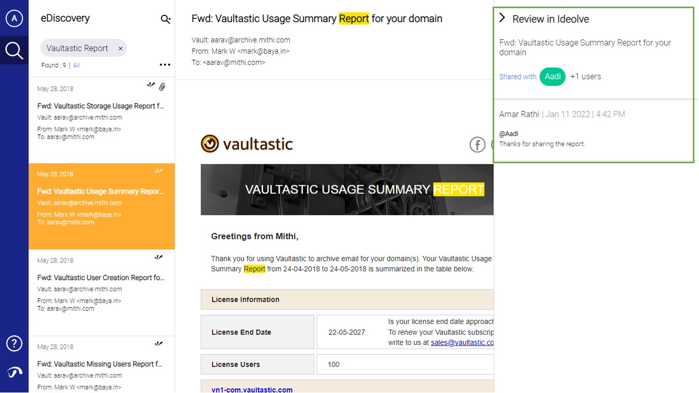 Ensure compliance with vaultastic to show discussion thread in ideolve widget