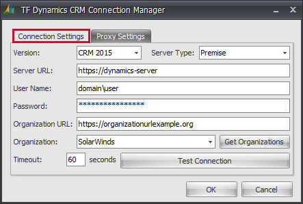 Task Factory Dynamics CRM Connection Manager