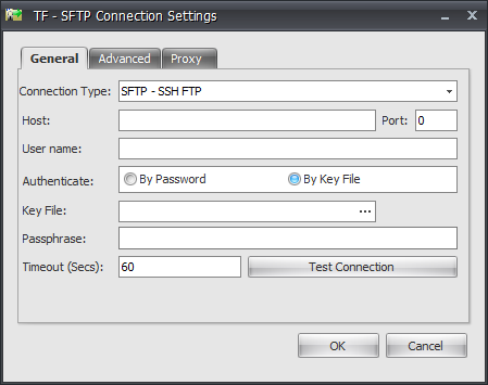 Task Factory Secure FTP Connection Manager General By Key File