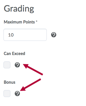 Indicates the Can Exceed and Bonus checkboxes.