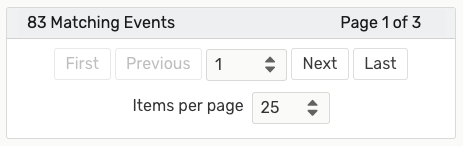 Pagination controls in list view