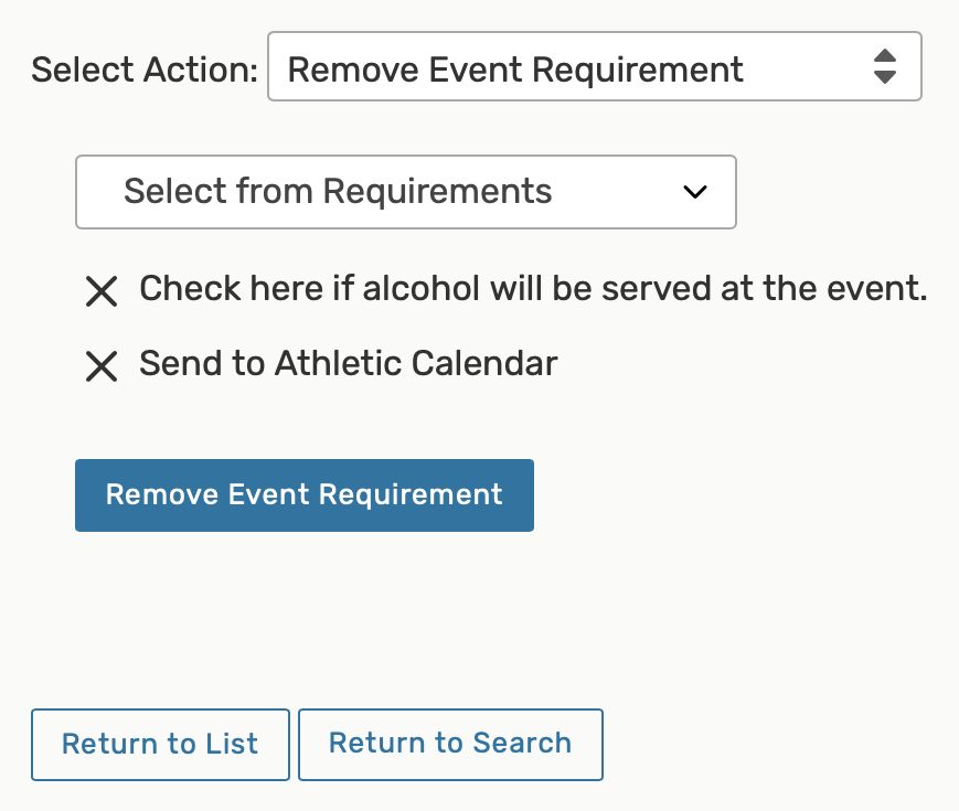 Remove Event Requirement options