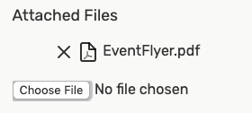 Attaching files using event form