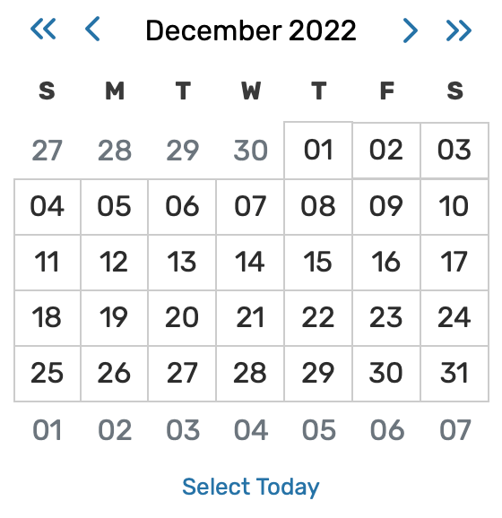 Calendar date choice in availability view