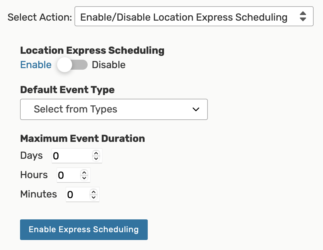 Enabling or Disabling Express Scheduling