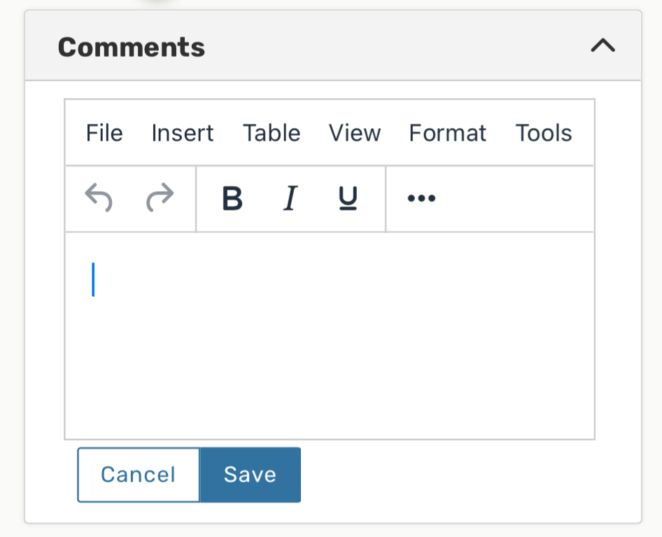 Rich text comment field