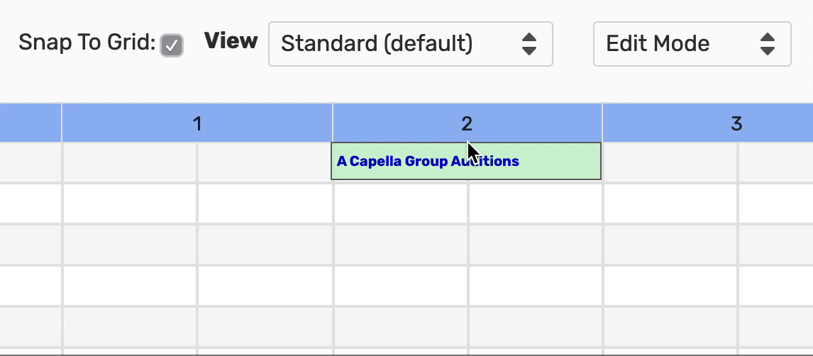 Animation: You can drag the event block to a new date and time in the Schedule availability grid.