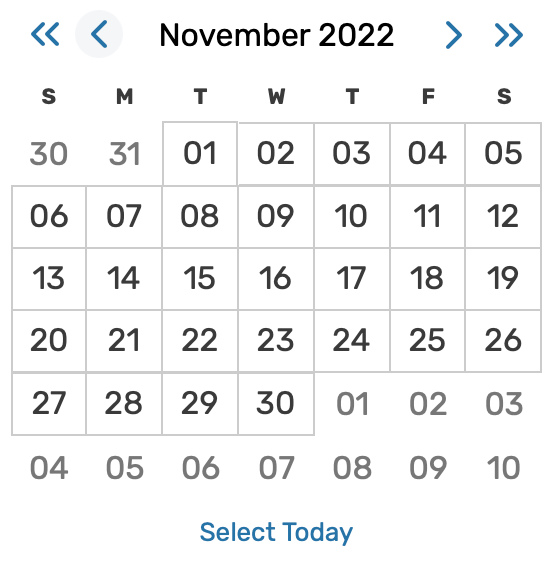 Calendar date choice in availability view