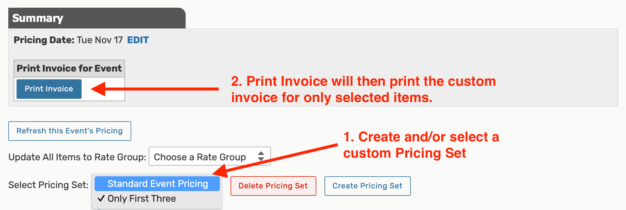 Generate custom invoice