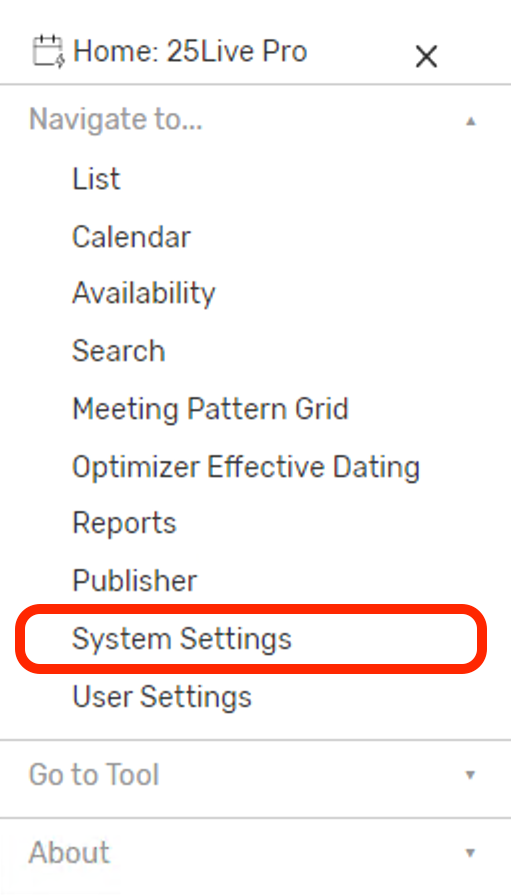 The System Settings link is in the More menu.