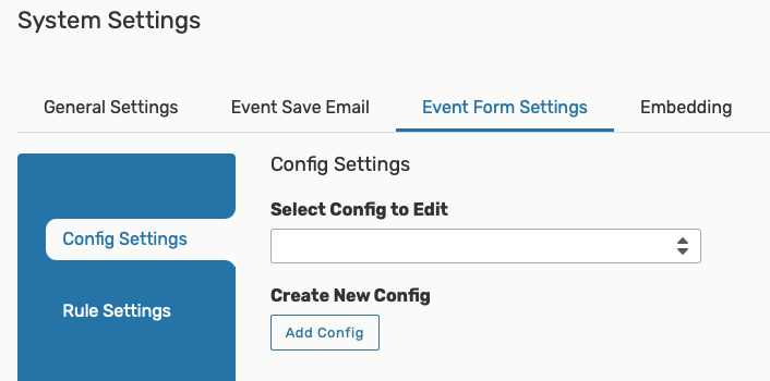 Editing form Config settings