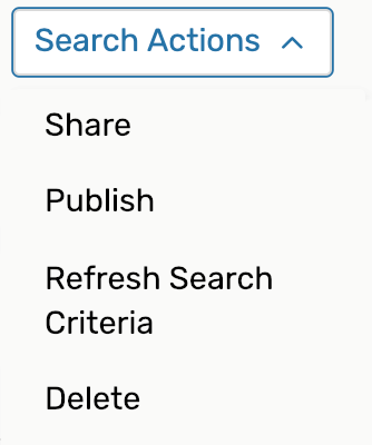Search actions menu