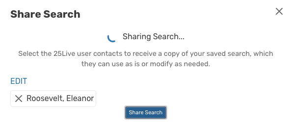 Share Search dialog