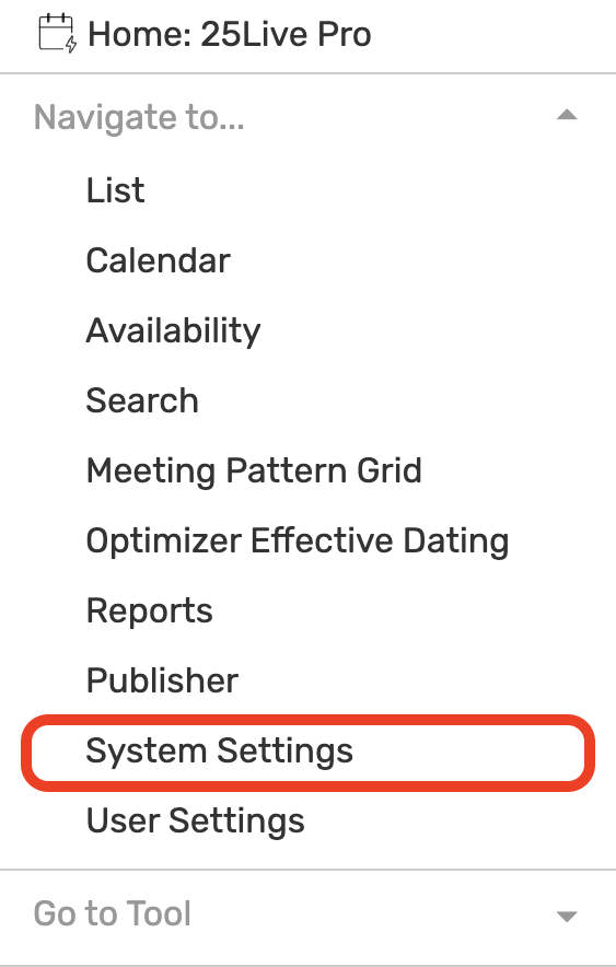 System settings is located under the More menu