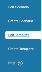 Location of Edit Template section