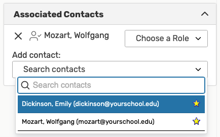 Adding associated contacts