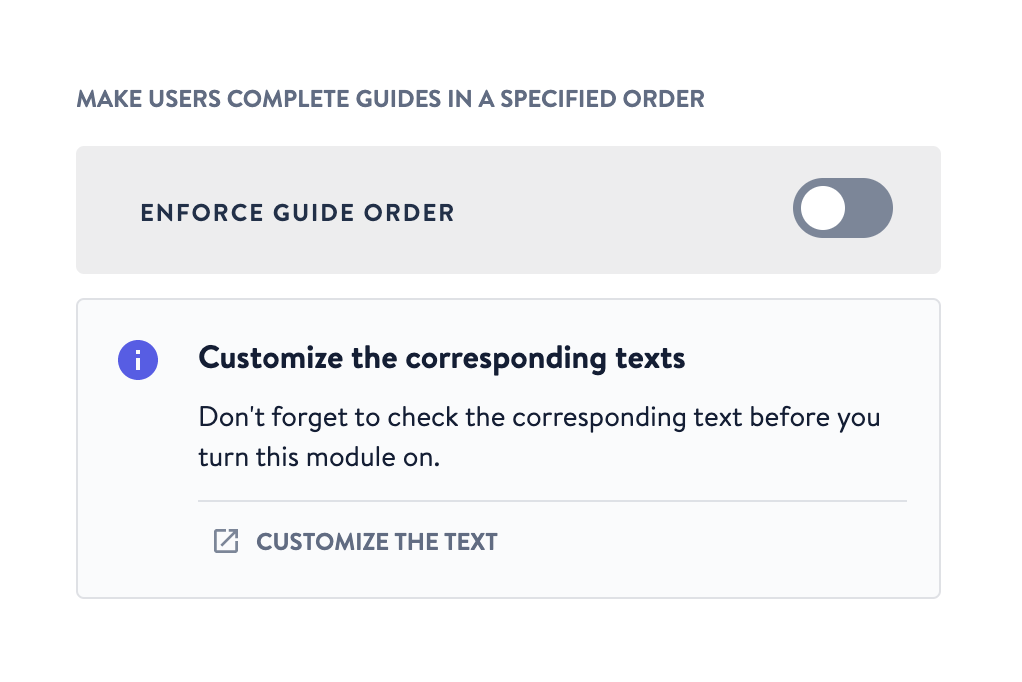 toggle to enforce guide order