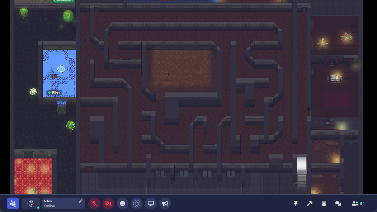 A zoomed out view of the first level in the dungeon escape.