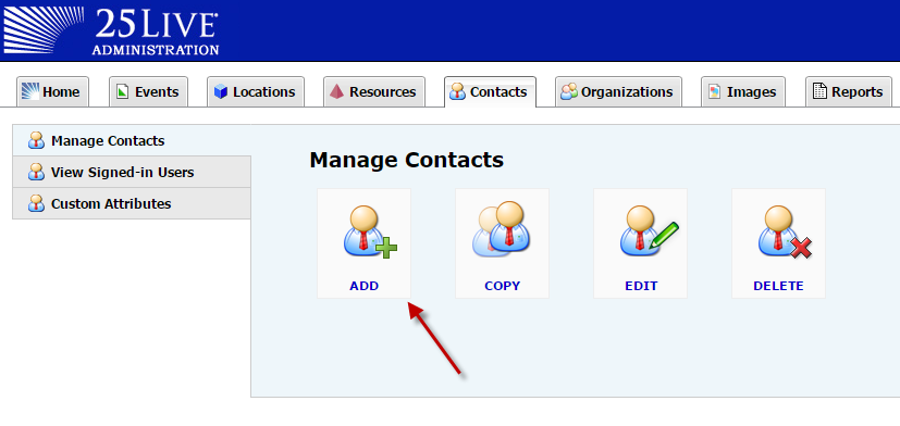 Administration Utility - Add New Contacts