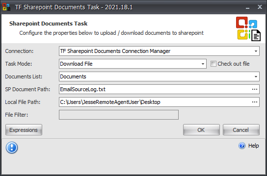 Task Factory Sharepoint Documents Task