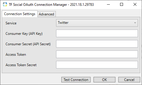 Task Factory Social Media OAuth Connection Manager for Twitter