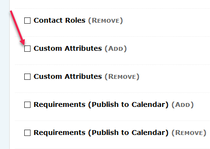 Custom Attributes (add) checkbox