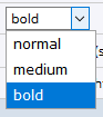 Weight dropdown options