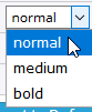 Title font weight dropdown options