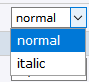 Style dropdown options