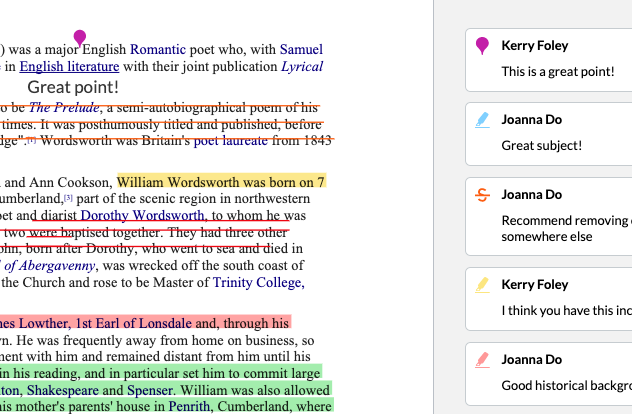 example of annotated feedback