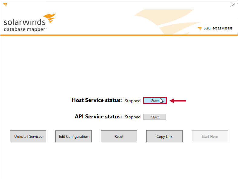 Database Mapper Configuration Utility Services start service