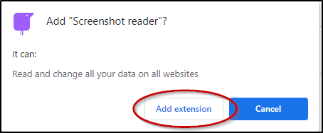 Add extension button
