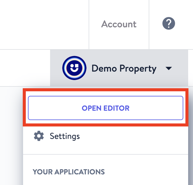 open editor button