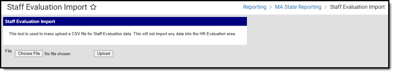 Screenshot of Staff Evaluation Import Editor.
