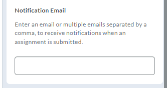 Shows Notification Email field.